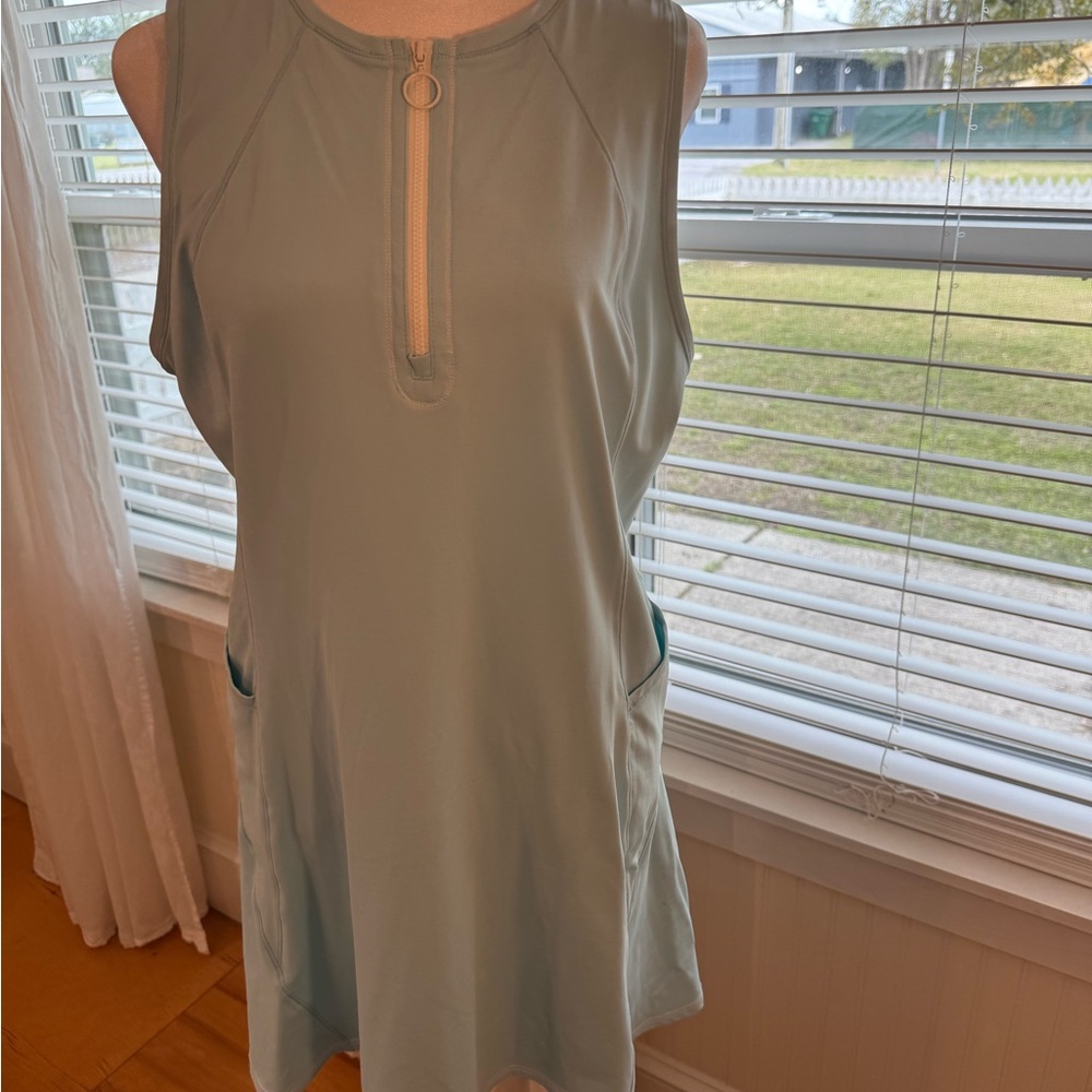 Southern Tide Sleeveless Light blue Dress with Front Zipper
